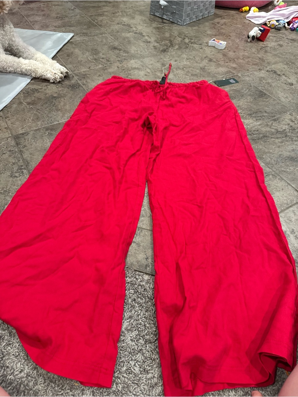 🍐Women’s red low rise Wide-Leg pull on Pants